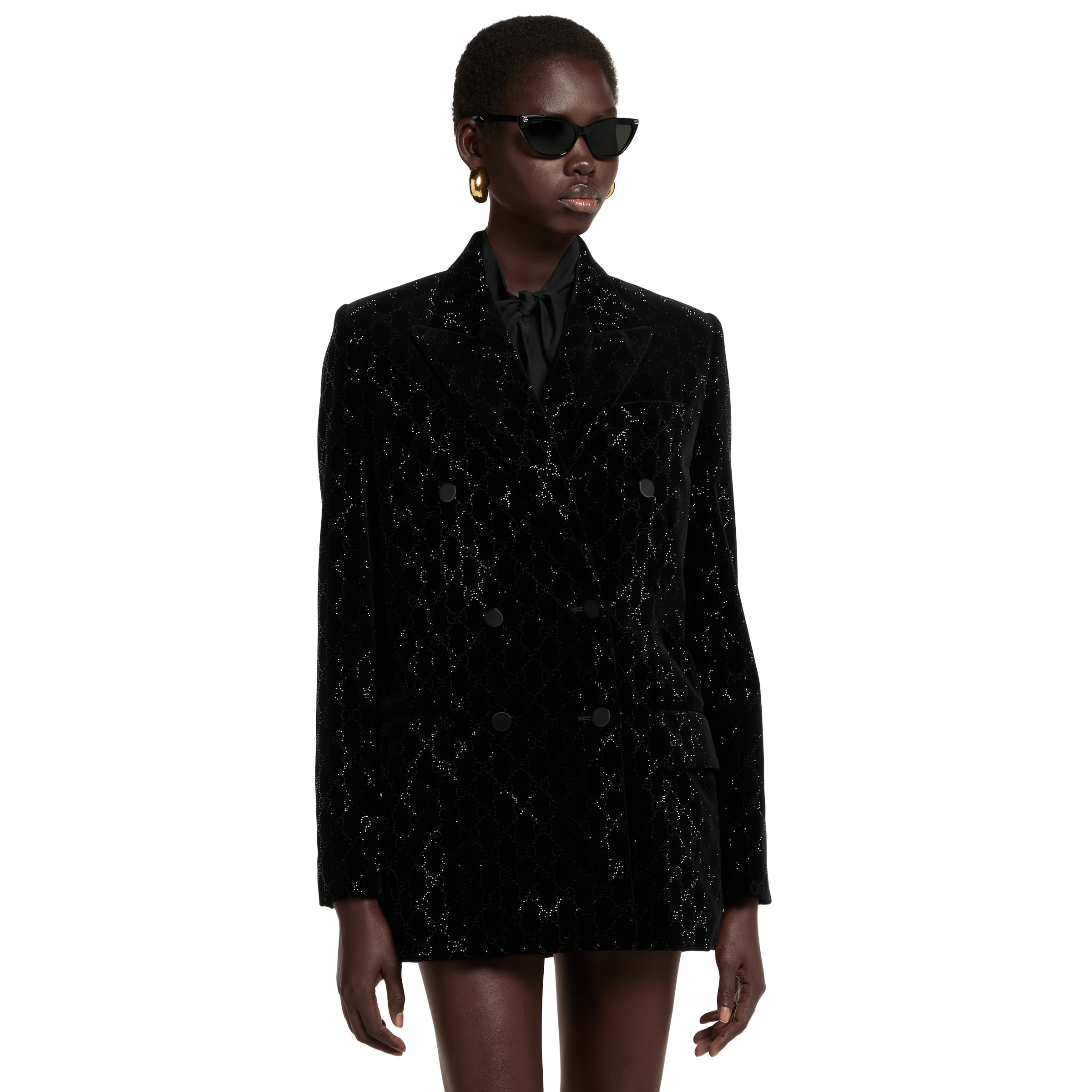 Embroidered cotton velvet jacket - 3
