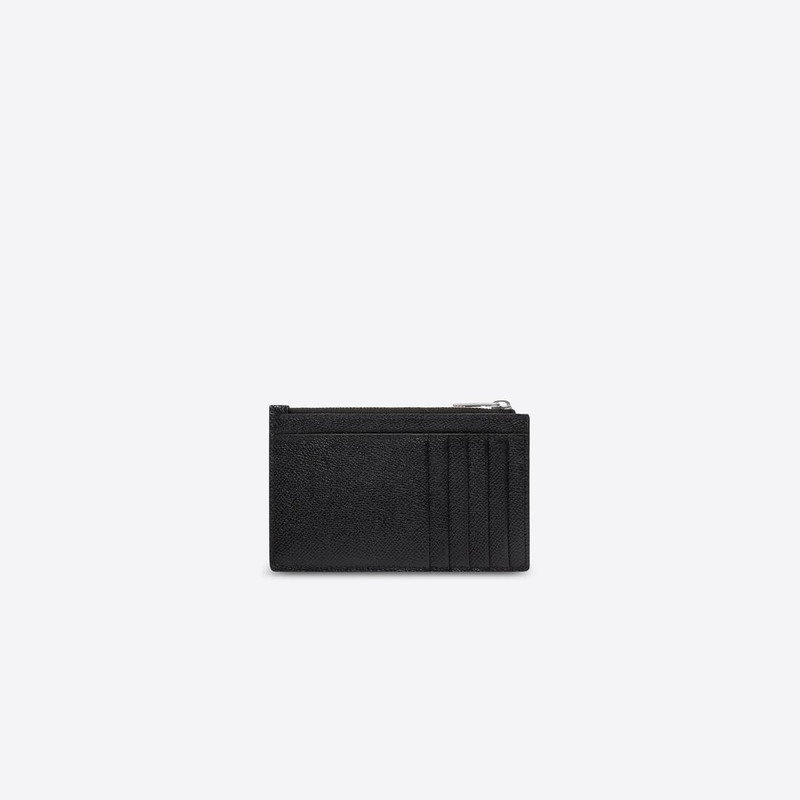 BALENCIAGA Men's Plate Long Coin And Card Holder in Black outlook