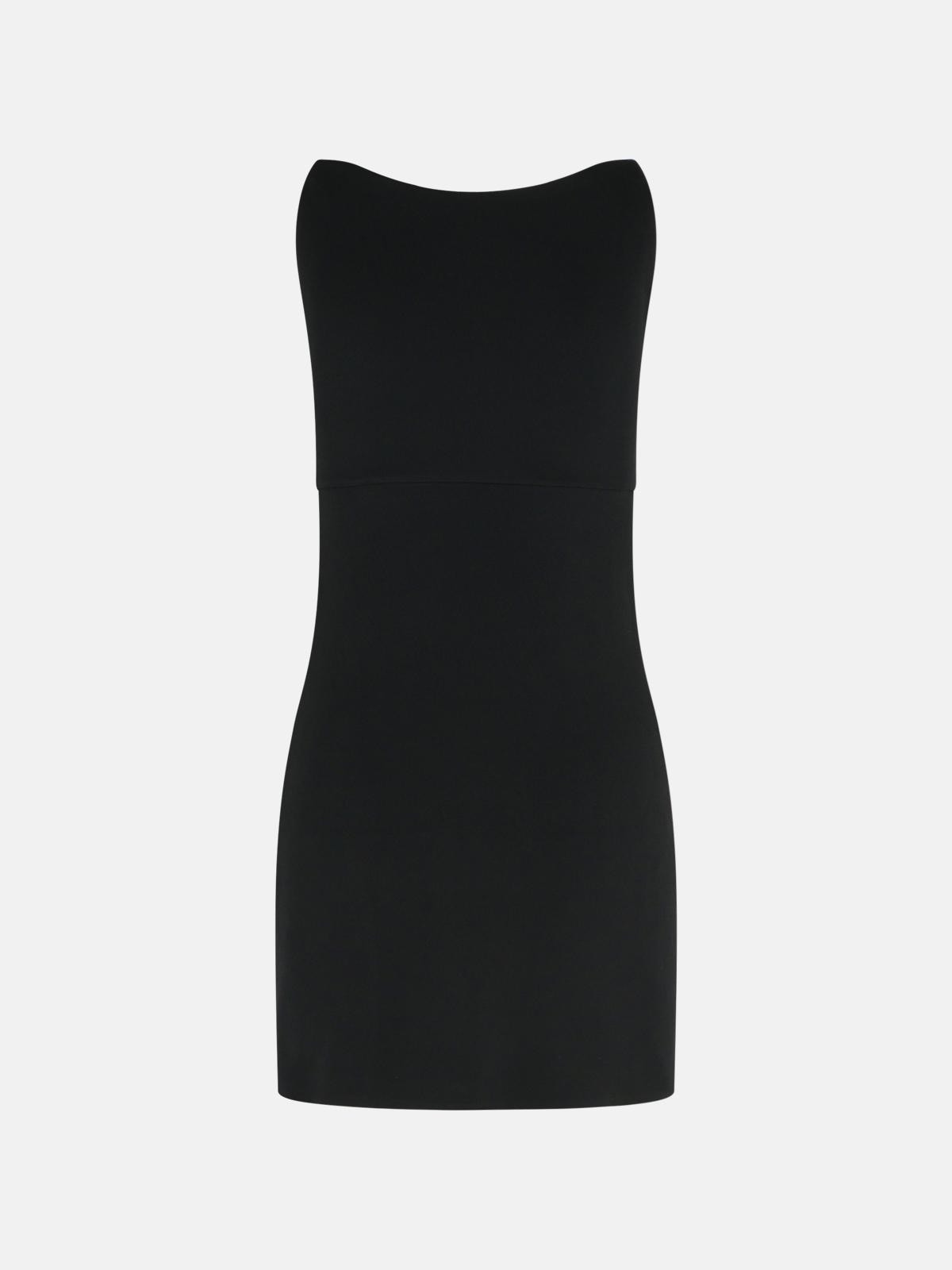 BLACK VISCOSE DRESS - 3