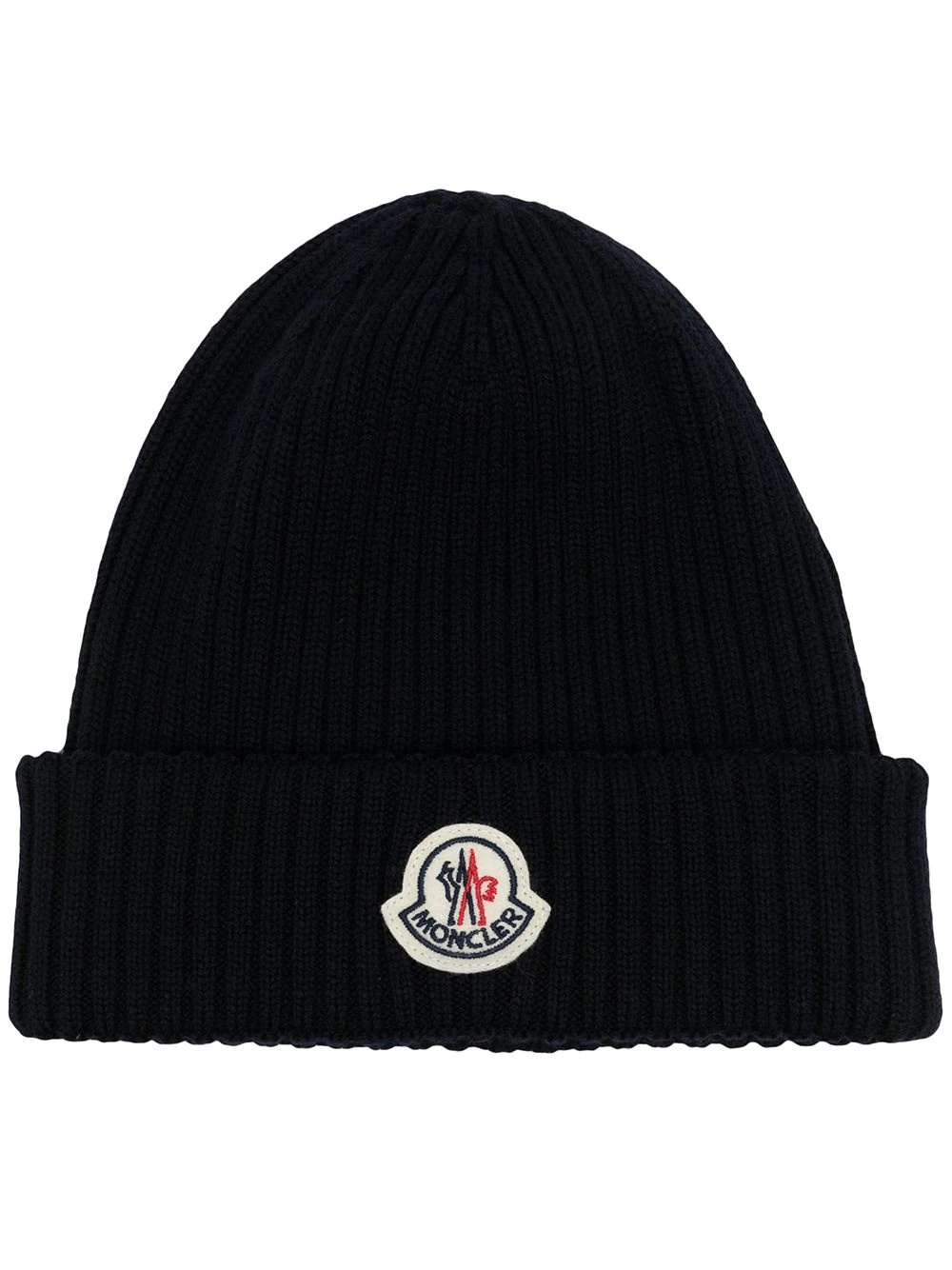 logo-patch ribbed-knit hat - 1