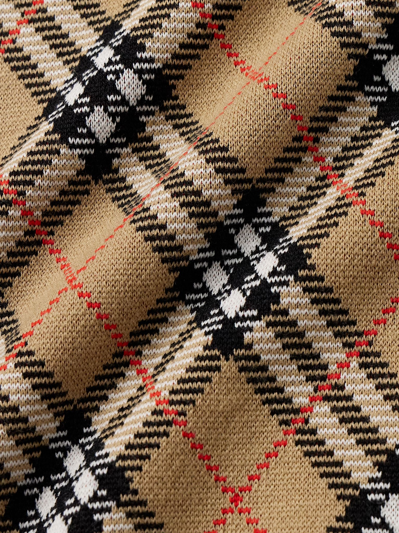 Checked Wool-Blend Jacquard Sweater Sand - 4