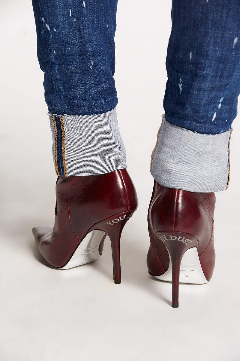 S.S. DARK RIPPED LEATHER PATCH JENNIFER JEANS - 6