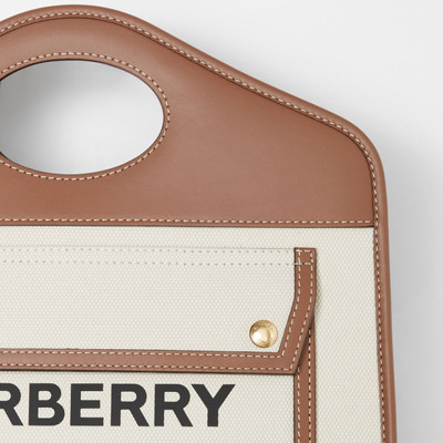 Burberry Small Two-tone Canvas and Leather Pocket Tote outlook