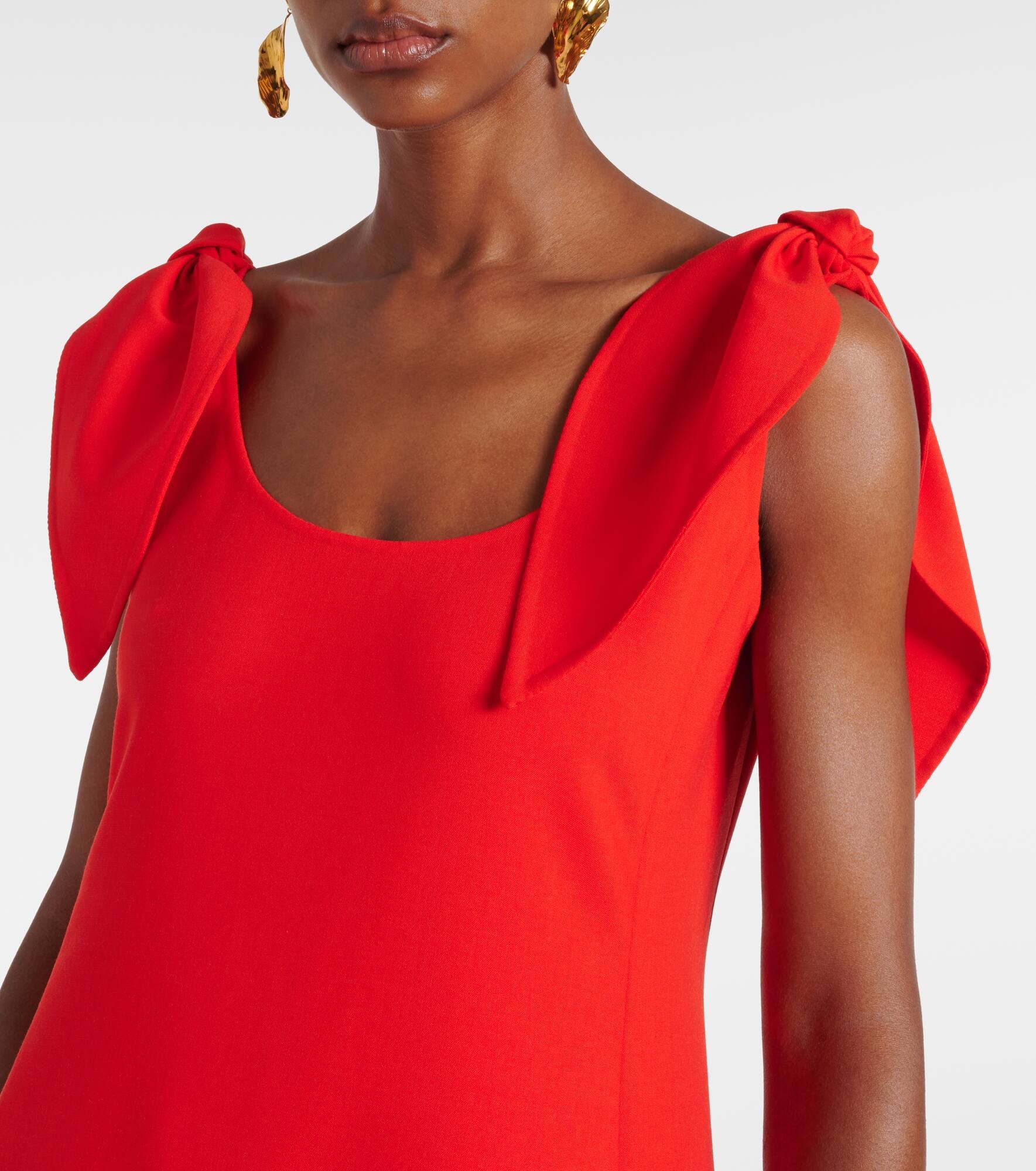 Bow-detail wool-blend gown - 4