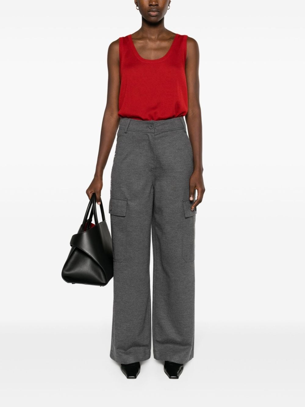 sleeveless cashmere knitted top - 2