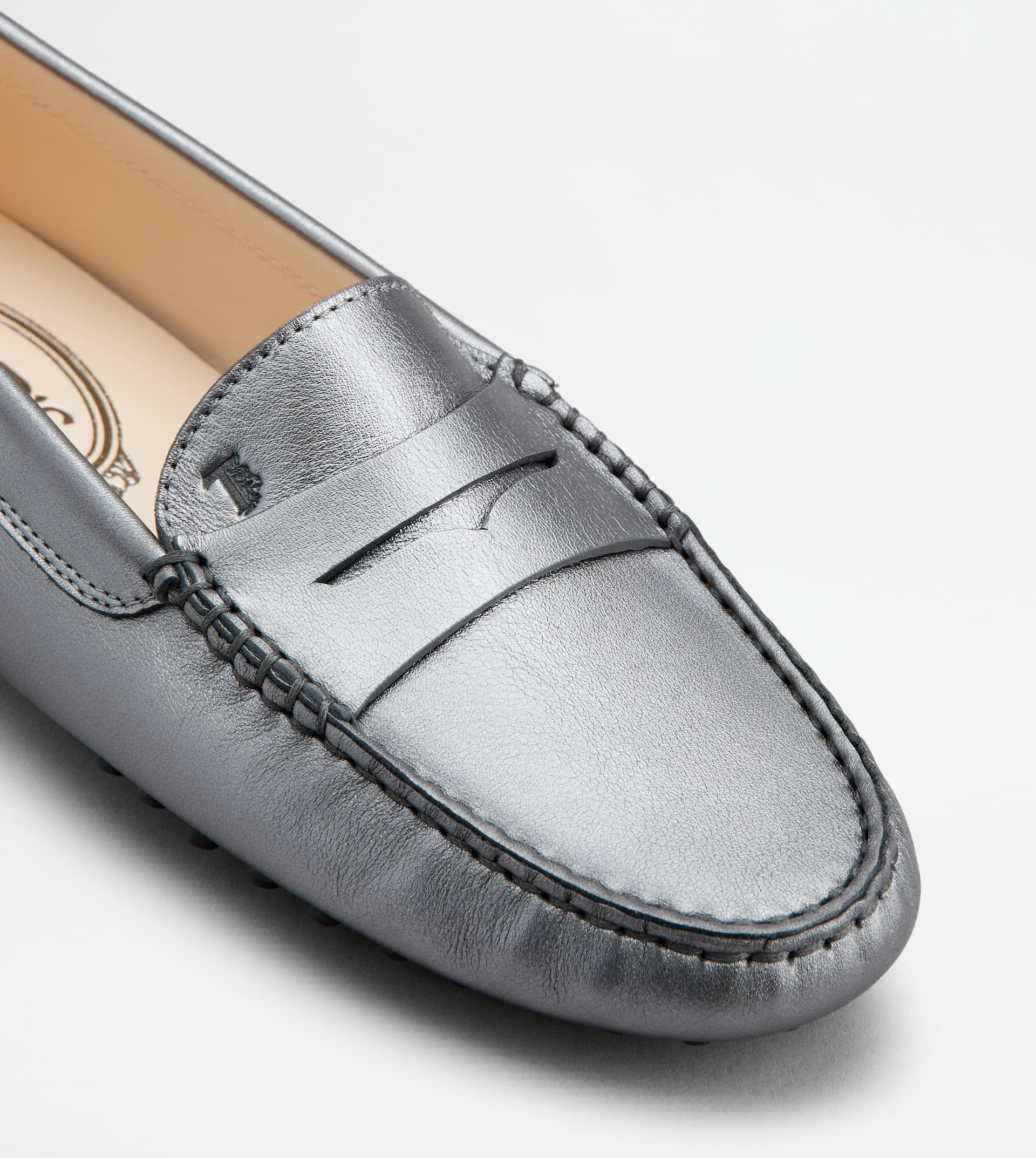 GOMMINO DRIVING SHOES IN LEATHER - GREY - 6