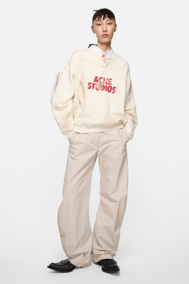 Acne Studios Fleece logo sweatshirt - Off white outlook