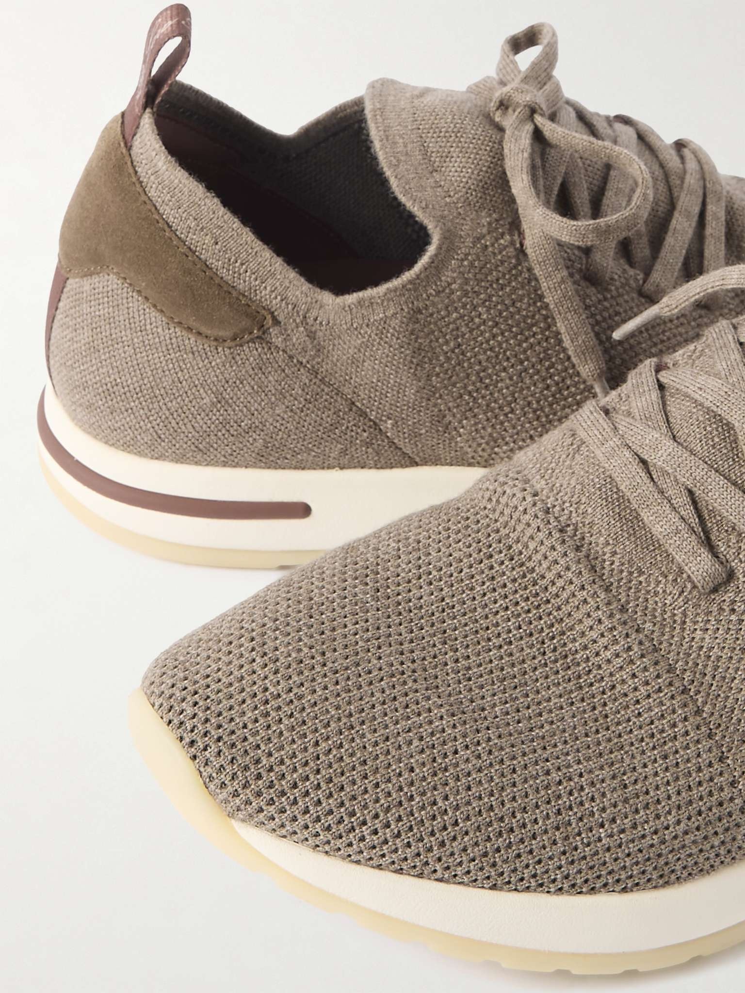 360 Flexy Walk Suede-Trimmed Knitted Wool Sneakers - 6