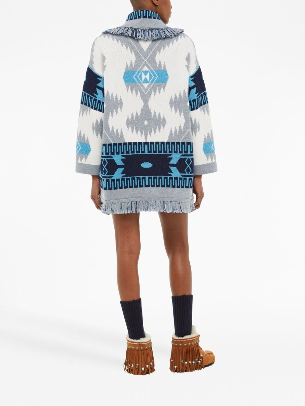 Icon Jacquard fringed cardigan - 4