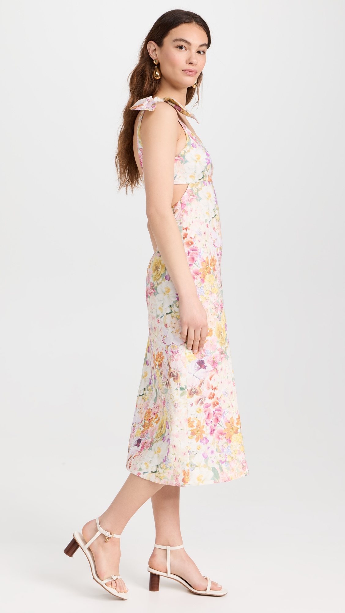 【Zimmermann】フローラルプリント ドレープ ミディドレス Zimmermann - Pattie floral cotton midi dress Zimmermann