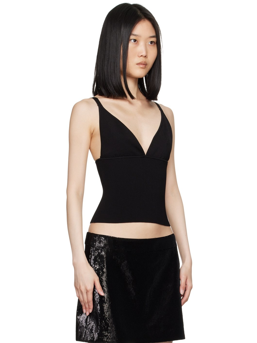 Black V-Neck Tank Top - 2