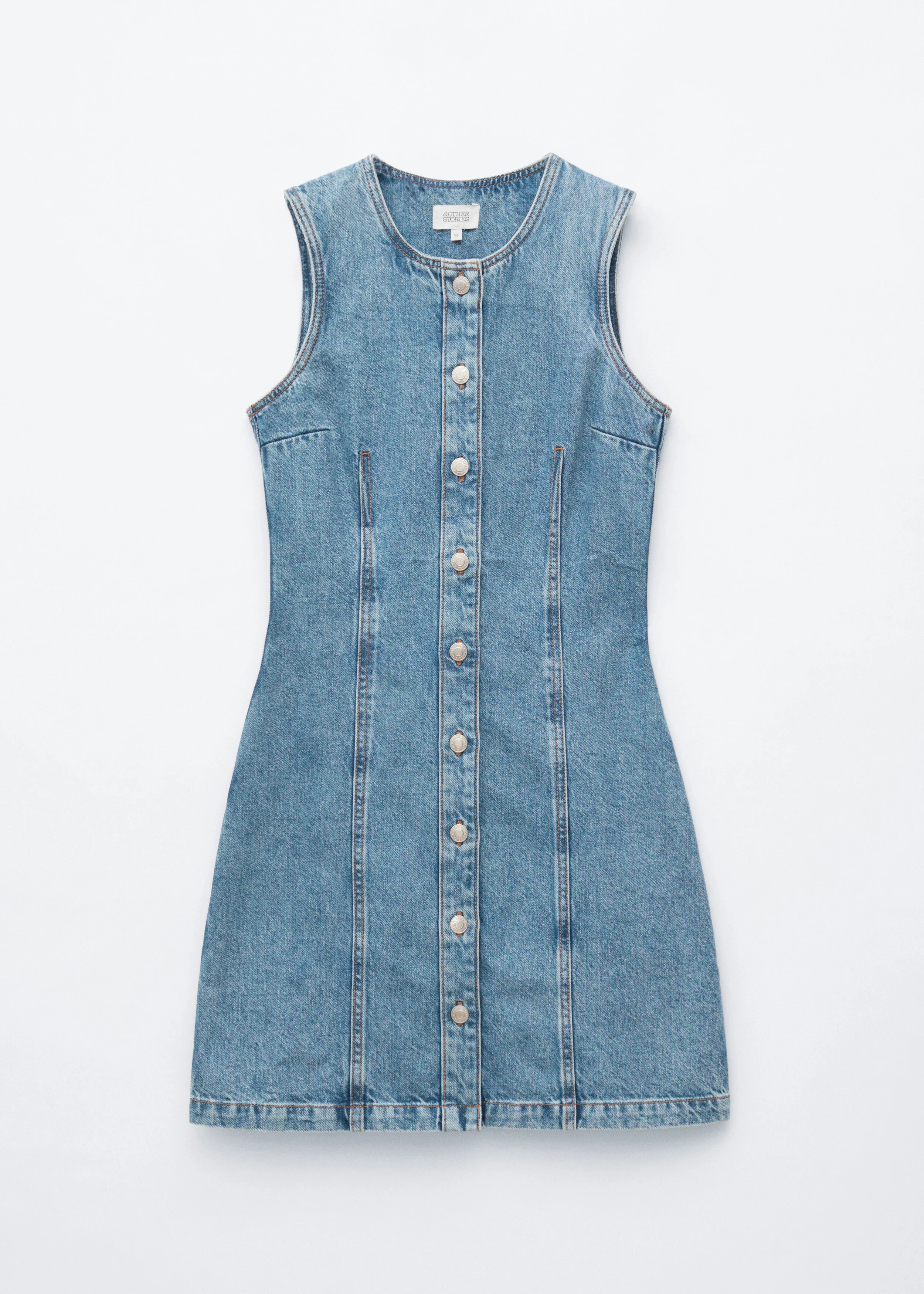 Button-Front Denim Dress - 1