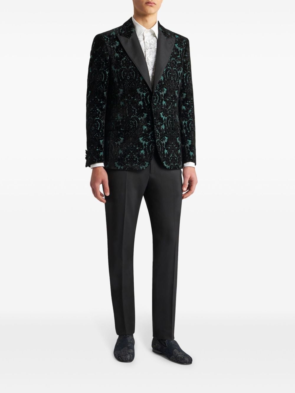 brocade velvet blazer - 2