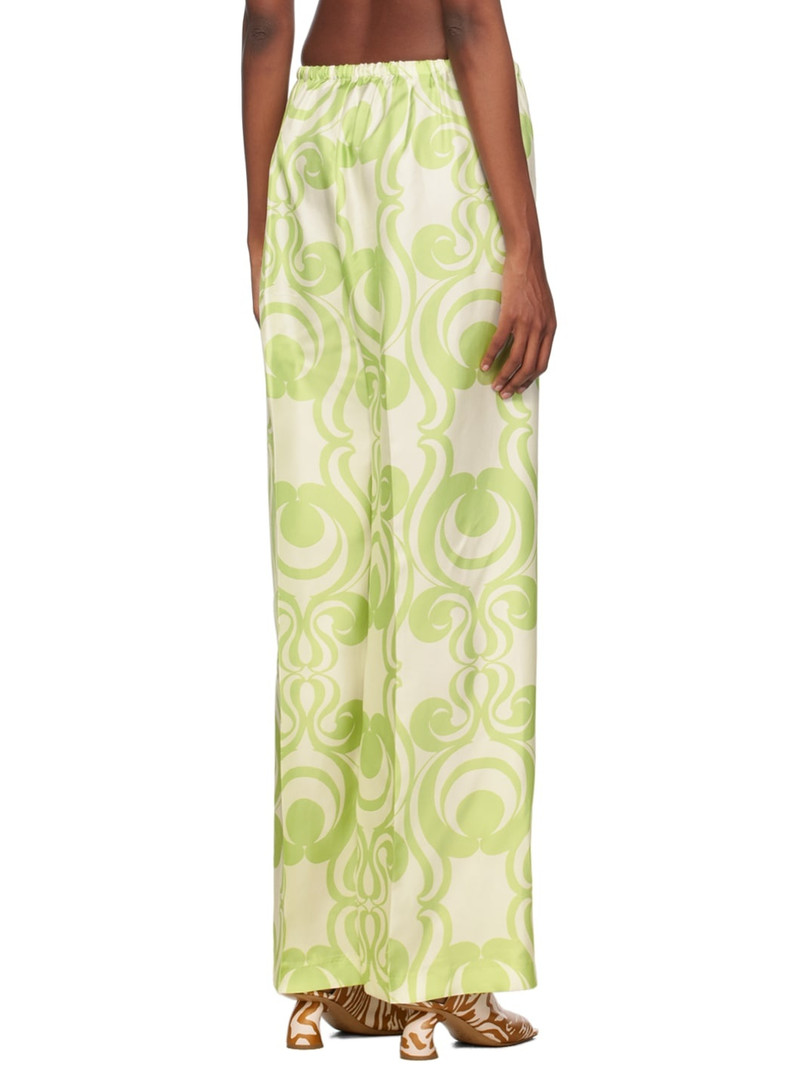 Green & White Printed Trousers 3
