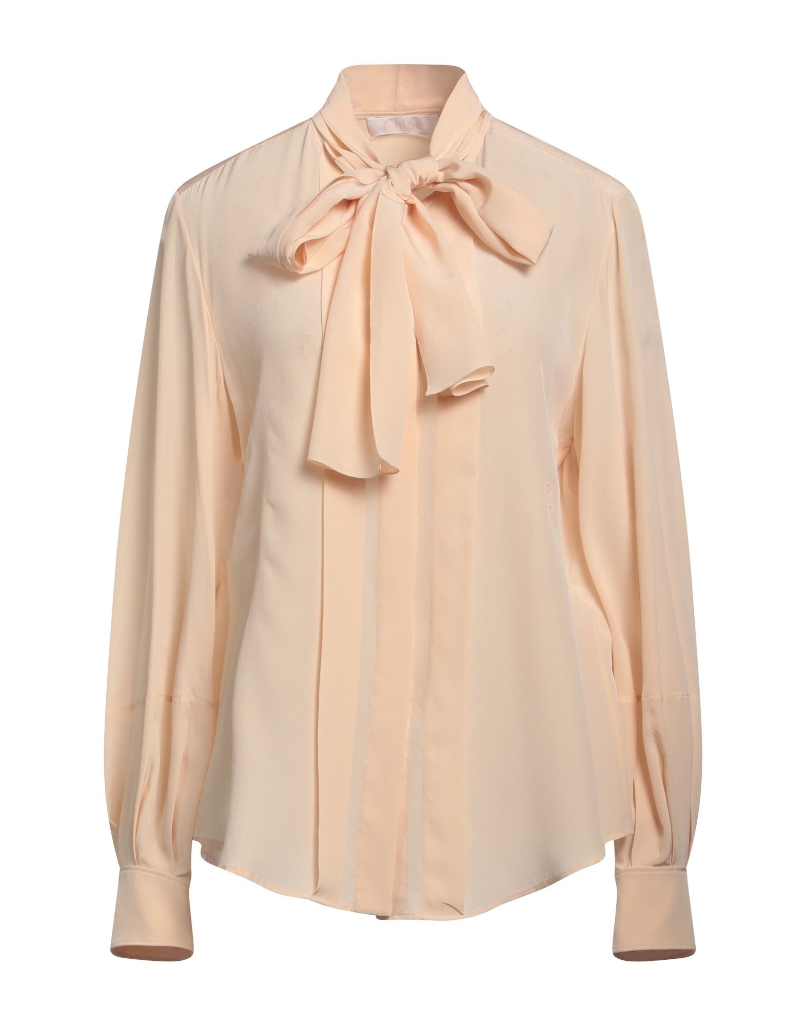 Apricot Women's Shirts & Blouses With Bow - 1