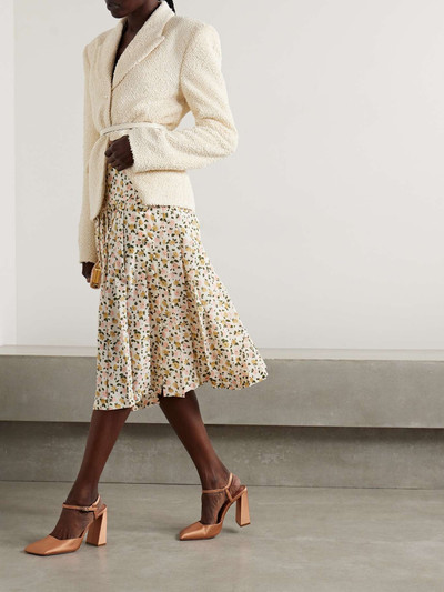 Alessandra Rich Pleated floral-print silk-crepe midi skirt outlook