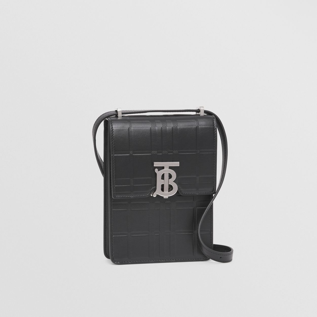 Embossed Check Leather Robin Bag - 7