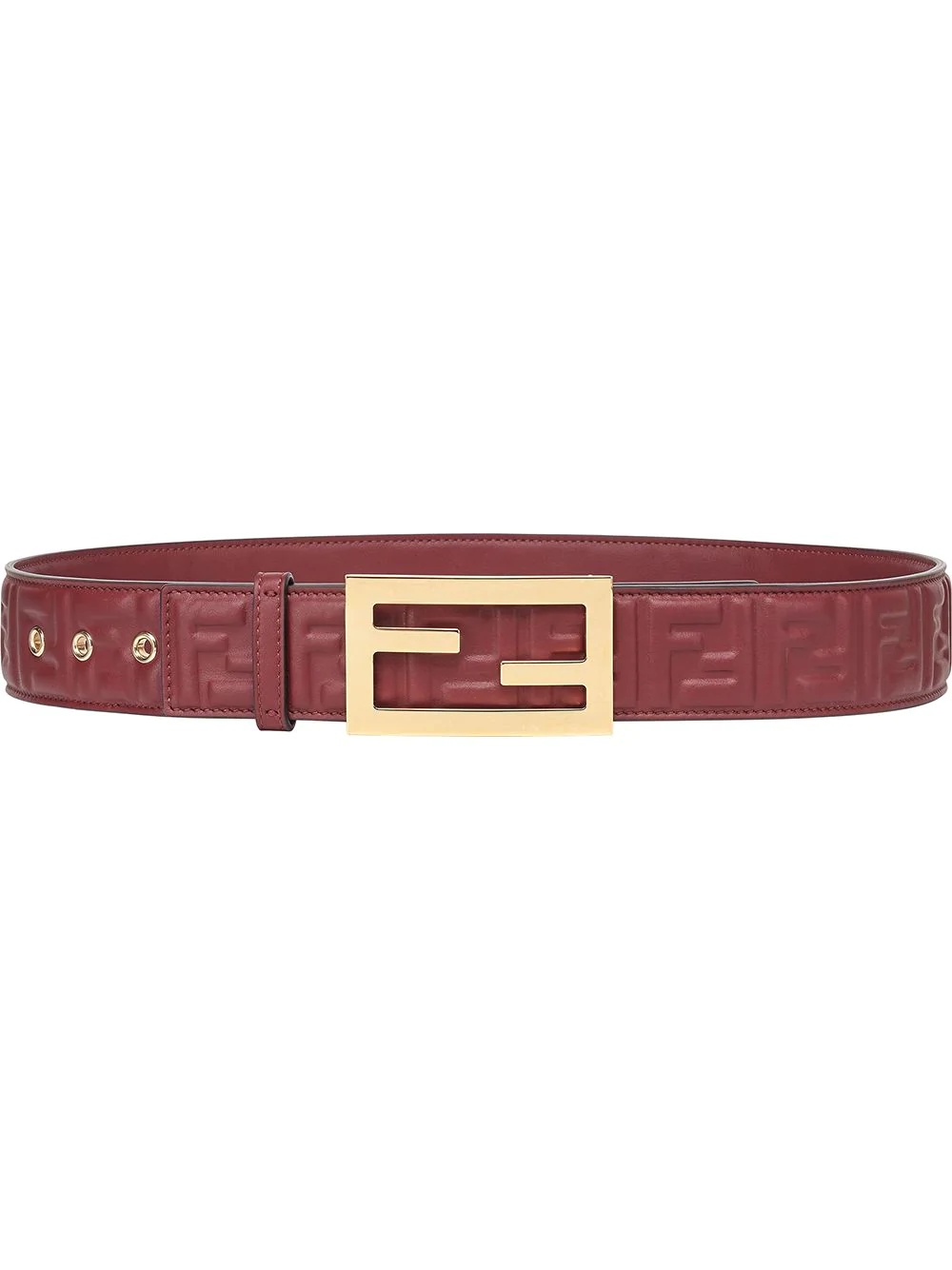 embossed logo monogram buckle belt - 1