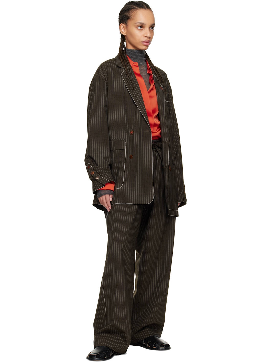 Brown Tailoring Relaxed Trousers - 4