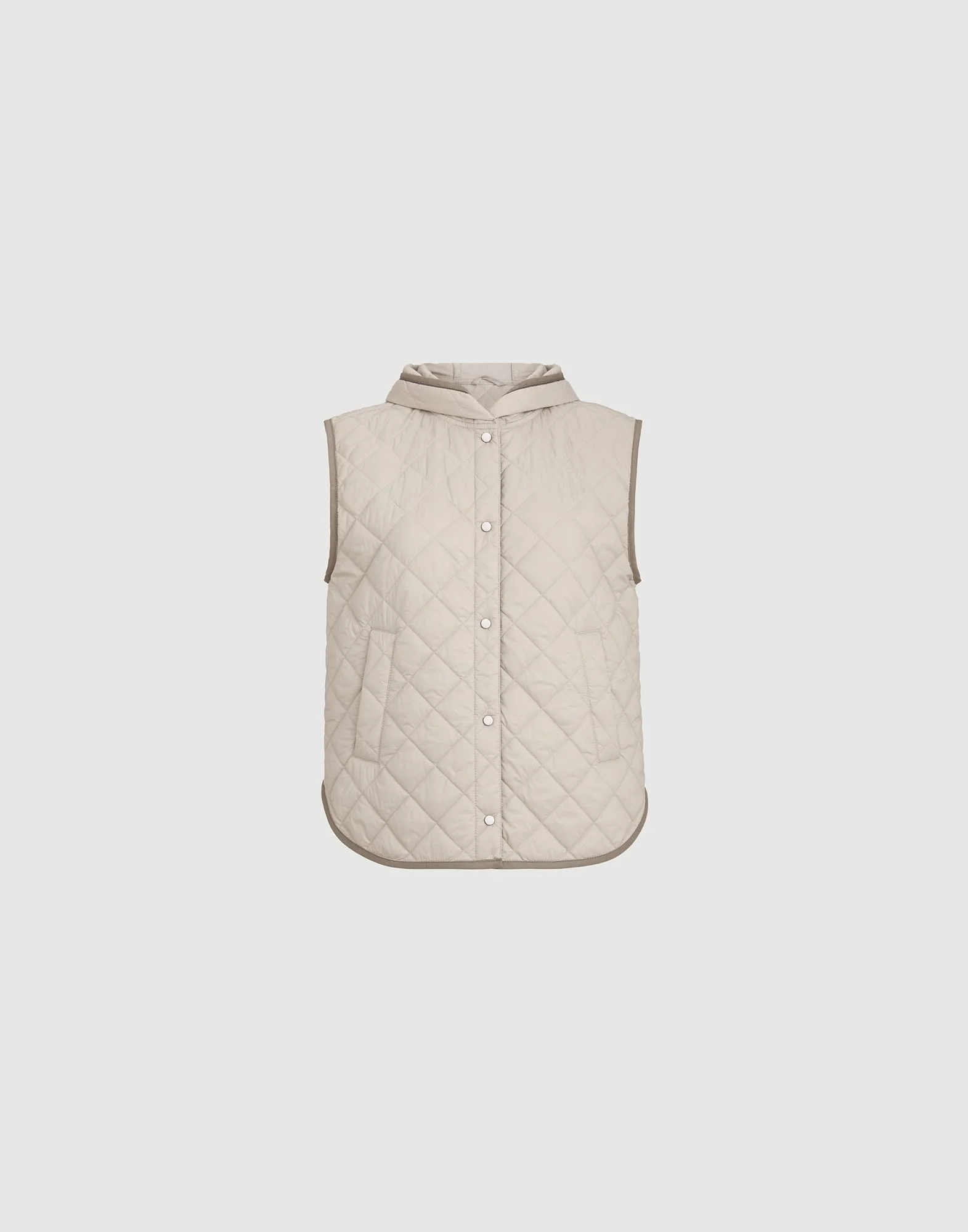 Lightweight matte nylon quilted vest with Thermore® padding and hood - 1