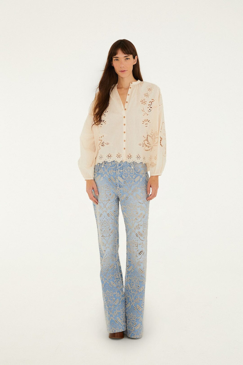 Soft Pink Artisanal Long Sleeve Blouse 4