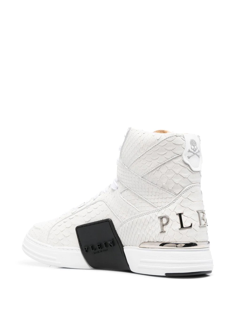 snakeskin-effect high-top sneakers - 3