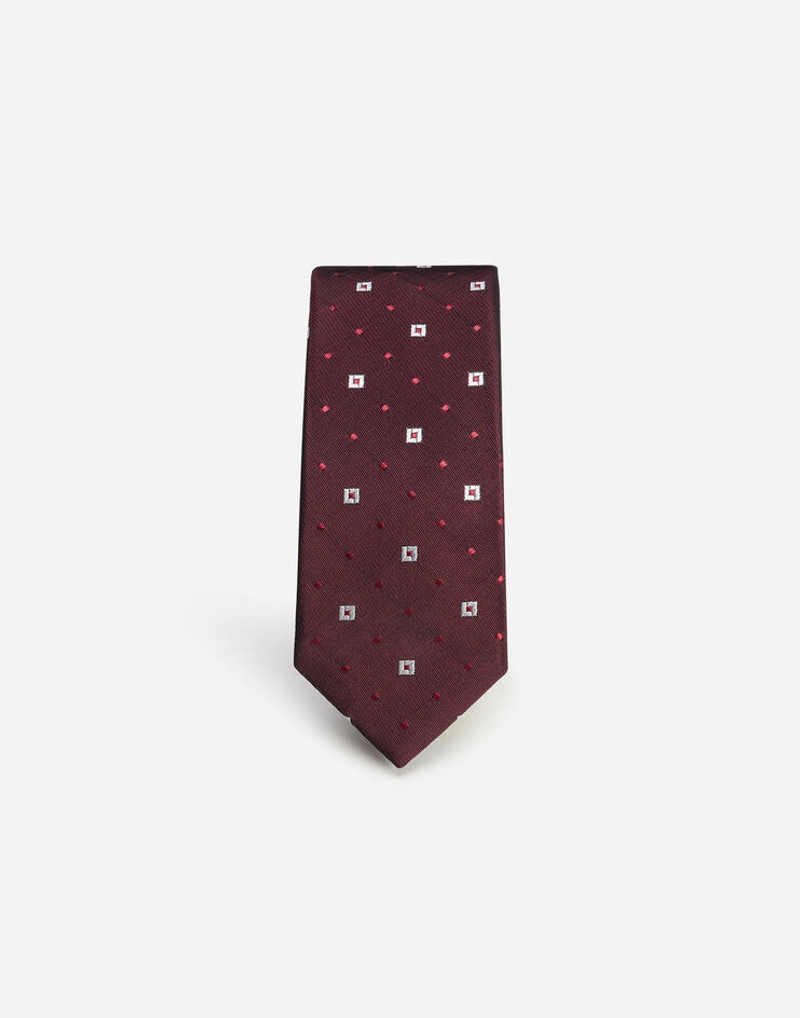 Geometric jacquard face mask and tie set 4