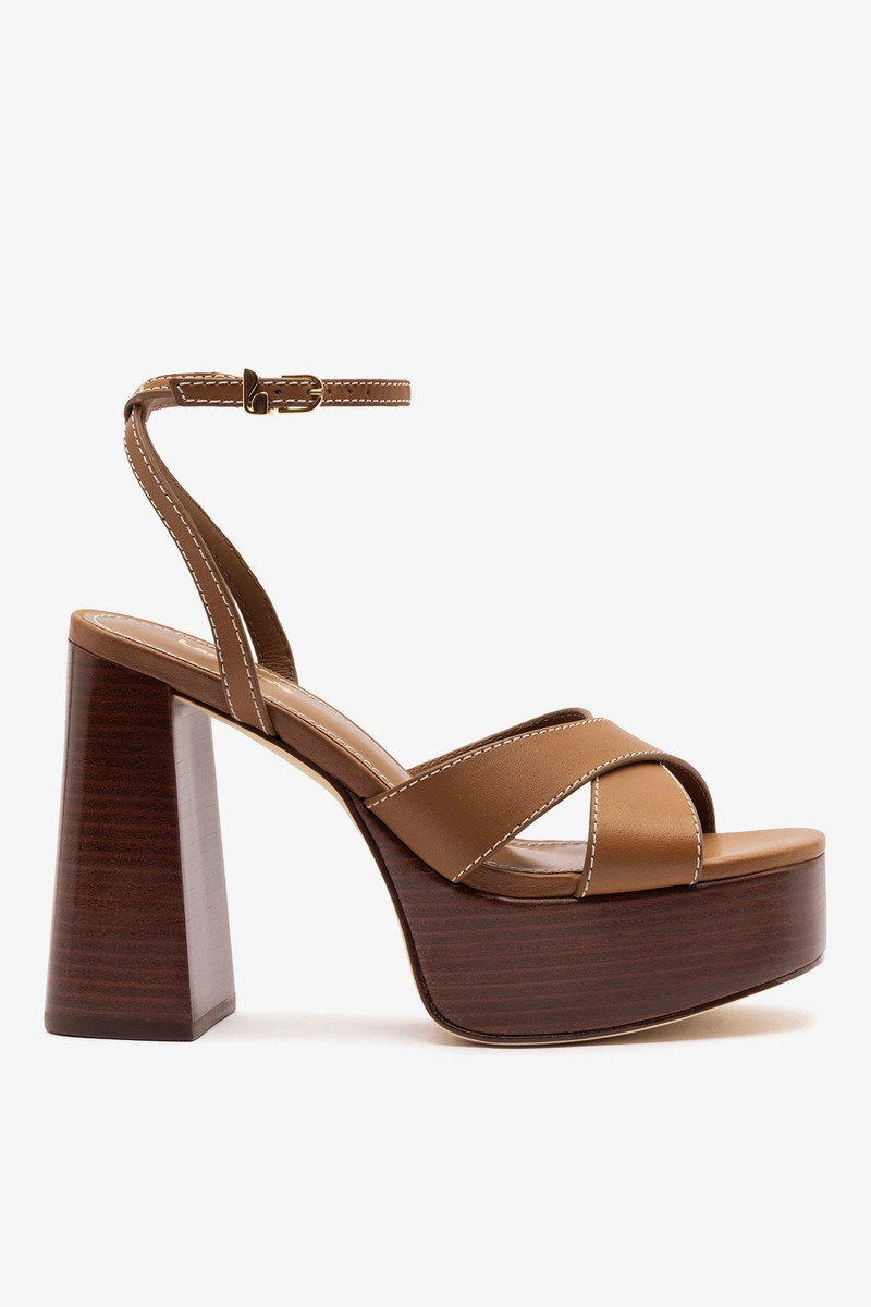 Dolly X Wood Sandal Caramel Leather 1