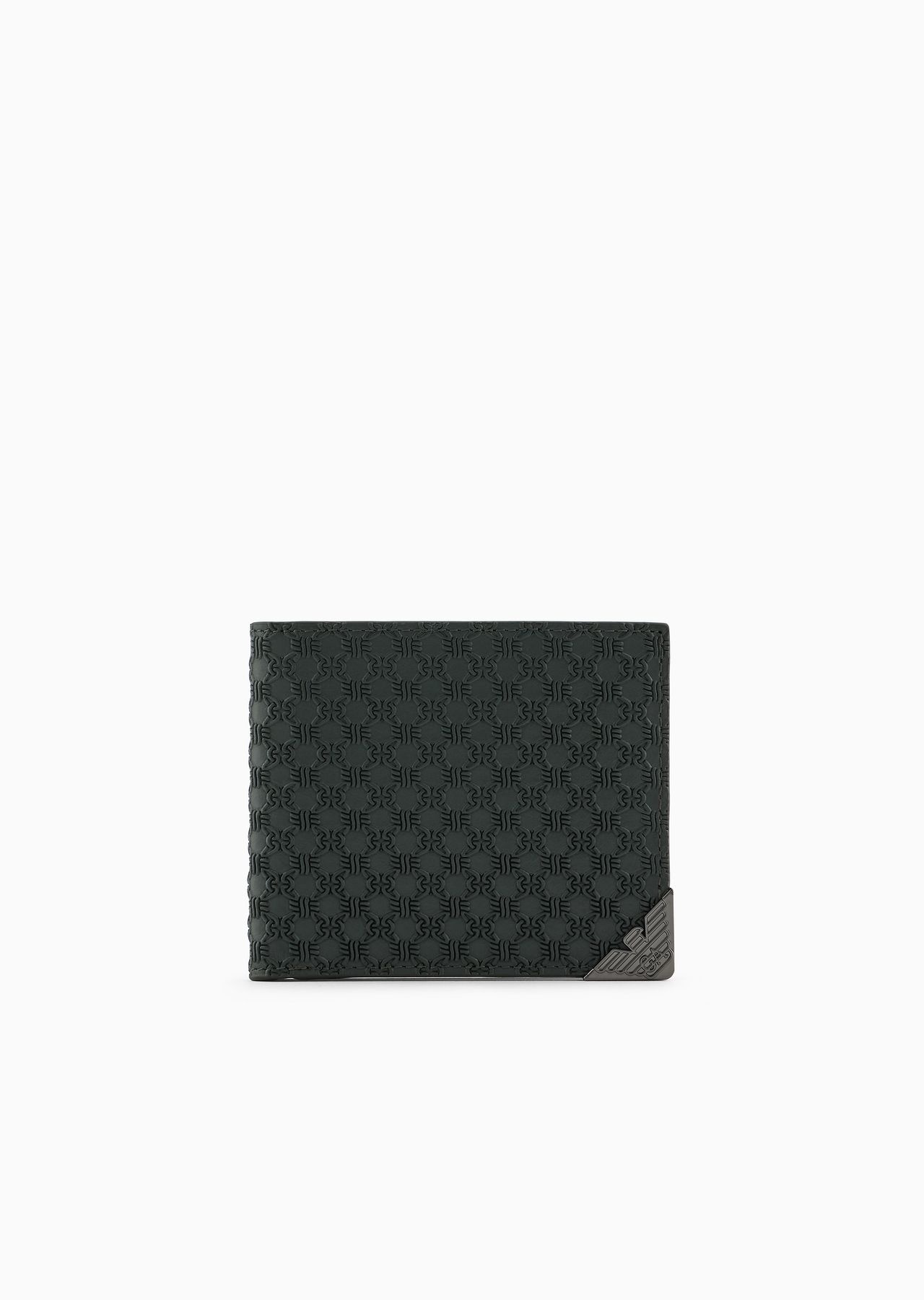 Leather bifold wallet with all-over embossed pattern - 1