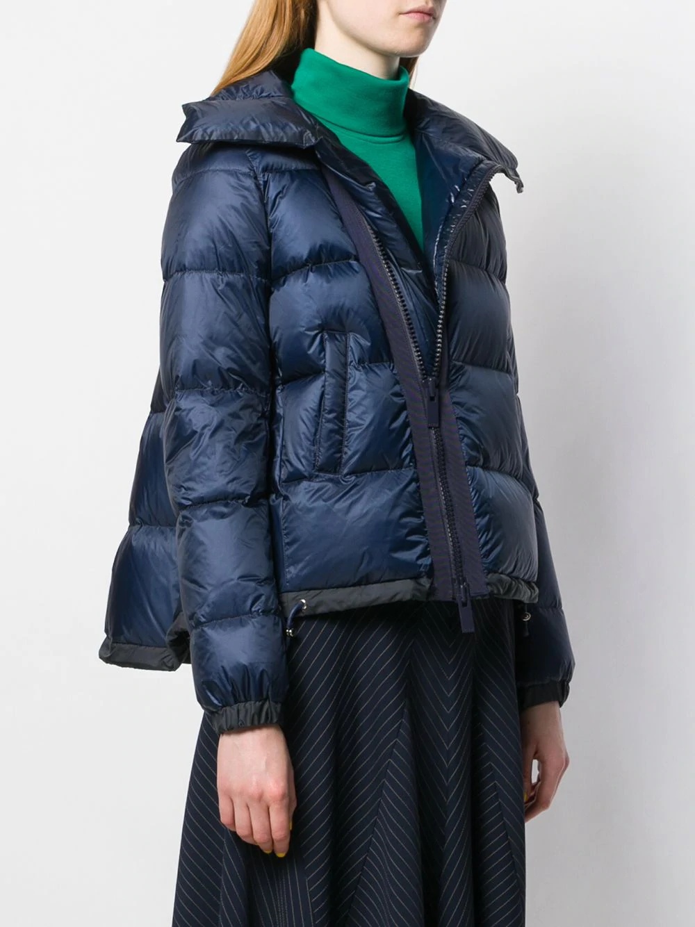 off-center zip puffer jacket - 3
