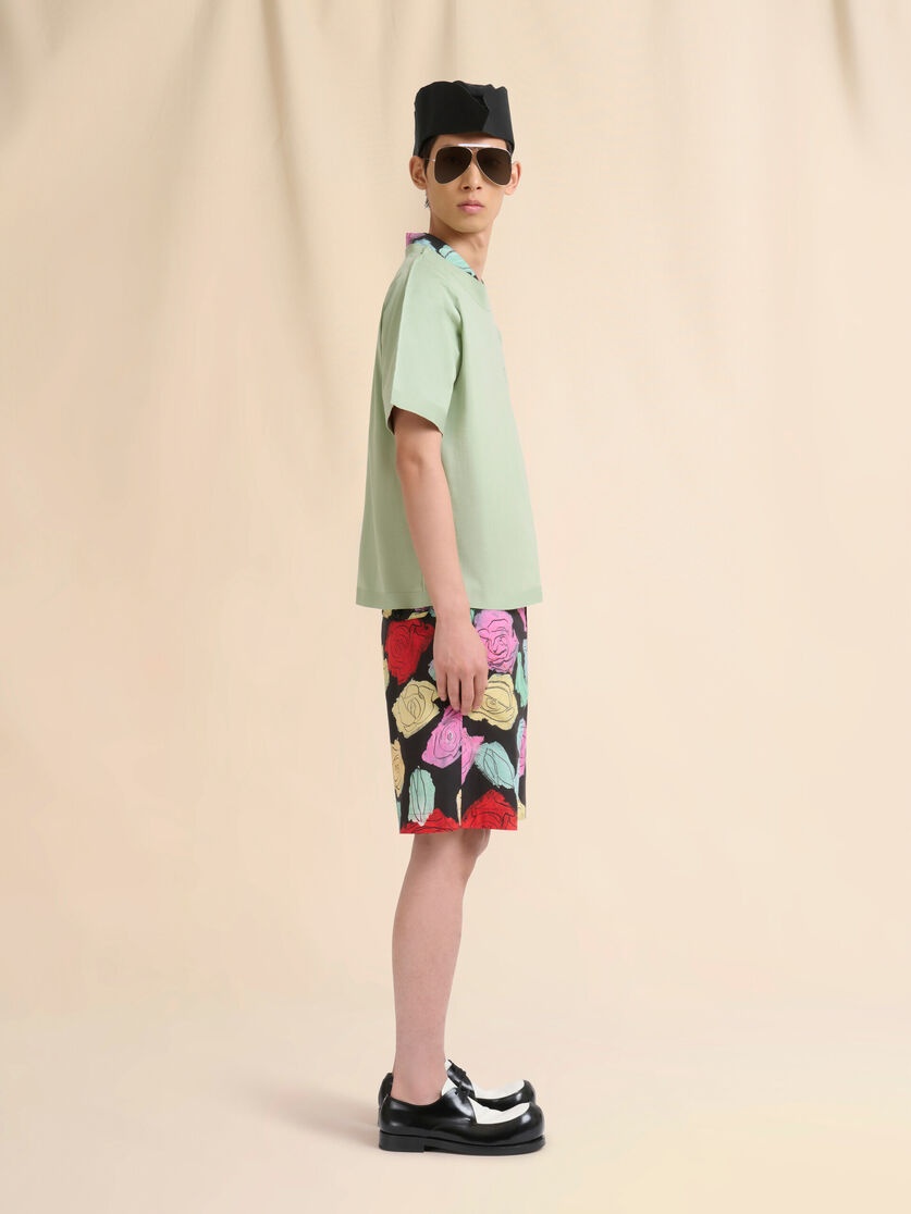 BLACK POPLIN BOWLING SHIRT WITH ORION PRINT - 5