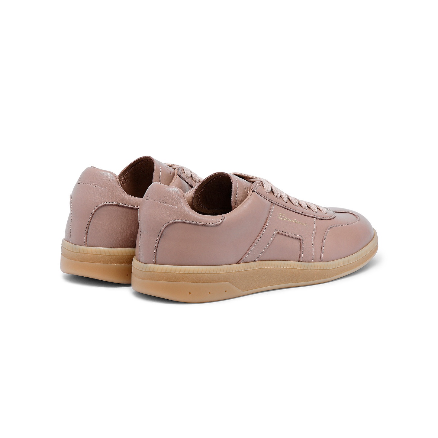 Women's pink tumbled leather DBS Oly sneaker - 4