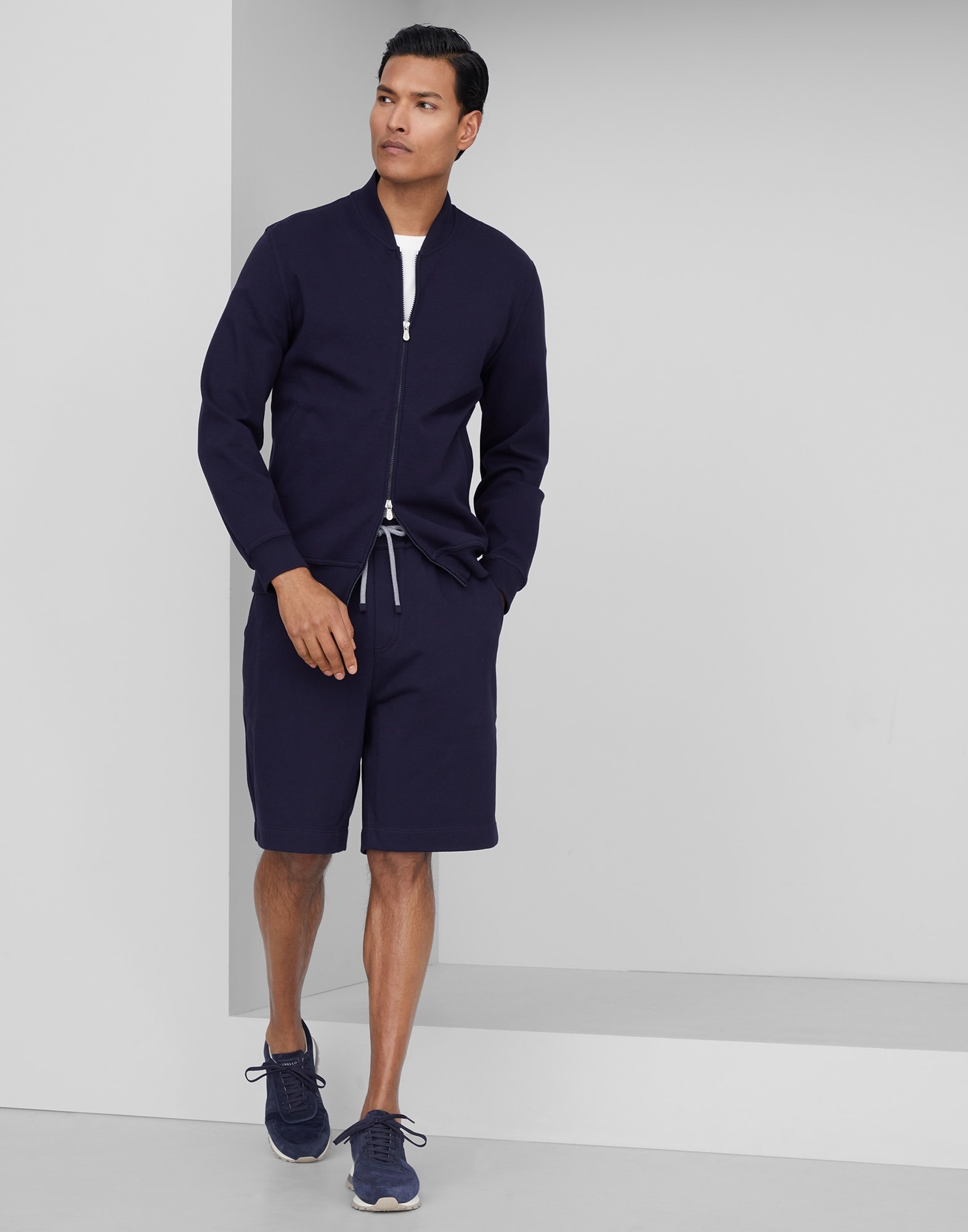 Techno cotton French terry Bermuda shorts - 4