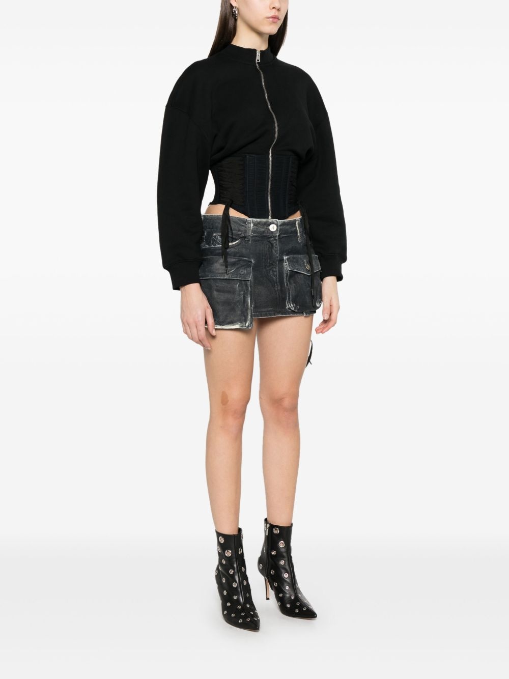 laced corset sweatshirt - 3