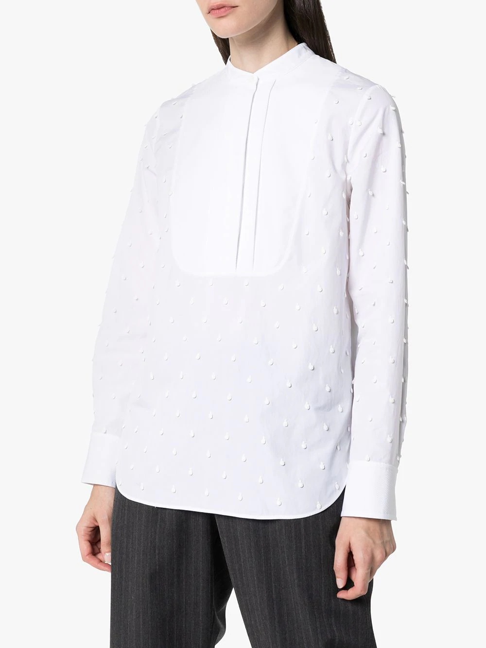 bobble detail poplin shirt - 3