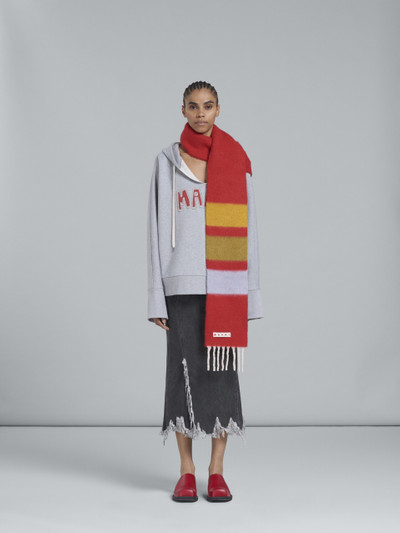 Marni RED ALPACA STRIPED SCARF outlook