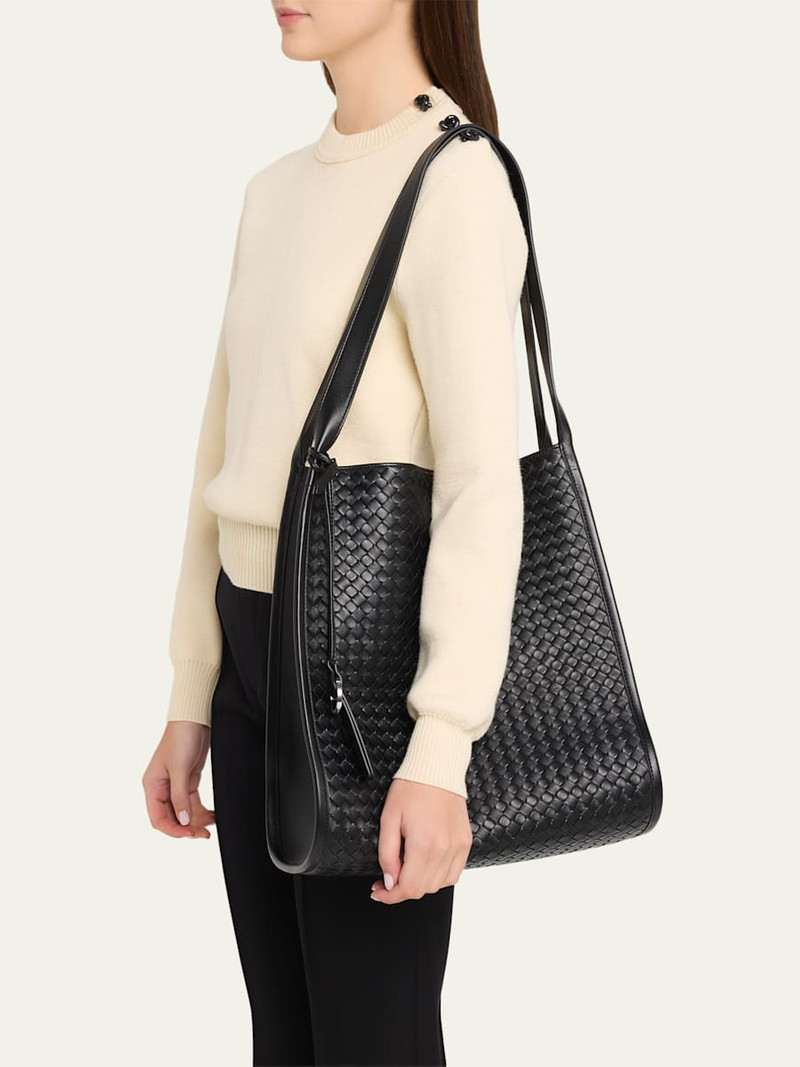 Bottega Veneta Men's Small Corriere Tote Bag in Intrecciato Leather outlook