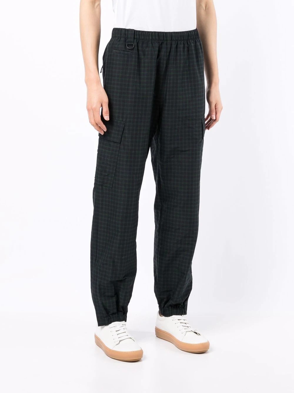 check-pattern track pants - 3