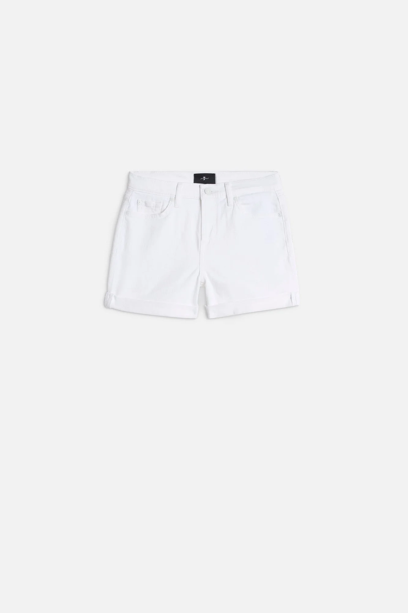 Broken Twill Mid Roll Short In White - 1