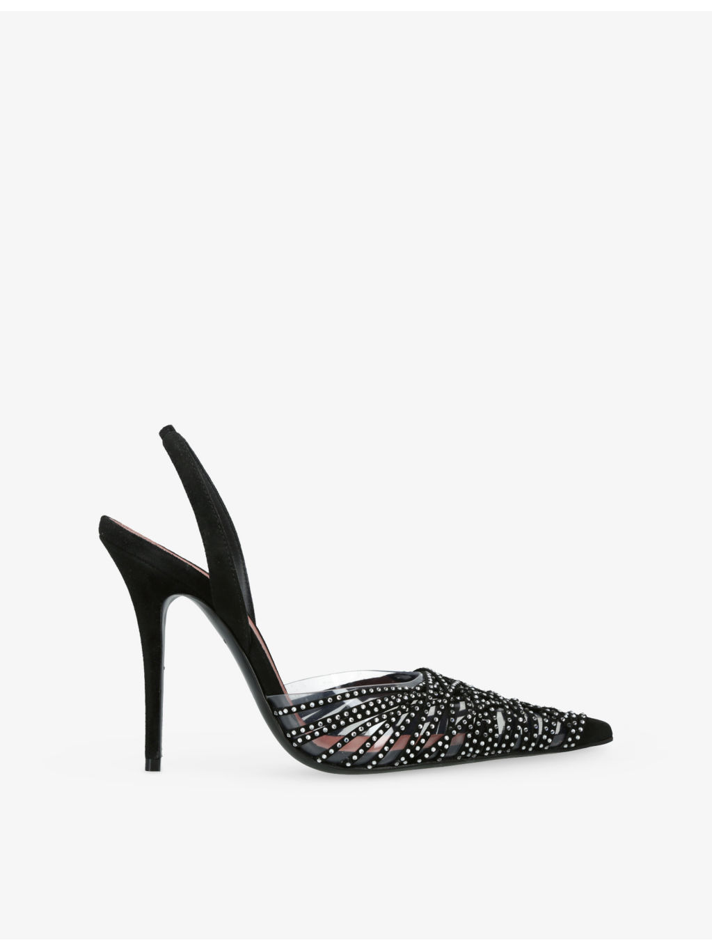 Lori Crystal-Embellished Suede Courts - 1