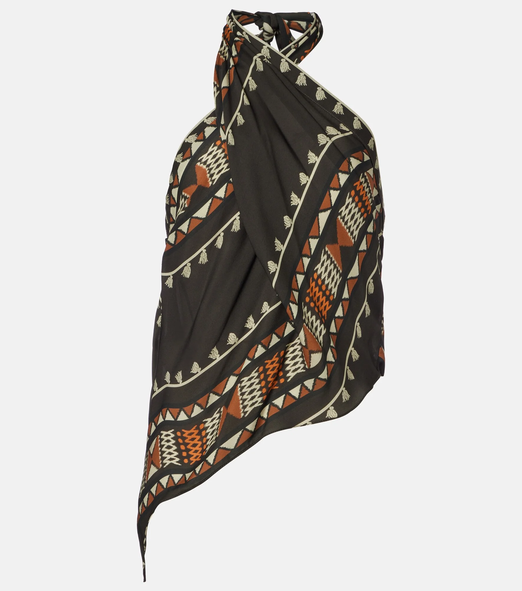 Ancestral printed silk georgette top - 1