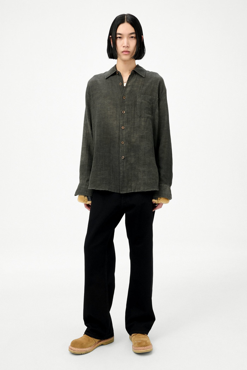 Our Legacy Above Shirt Dark Cloud Sparse Cotton Wool outlook