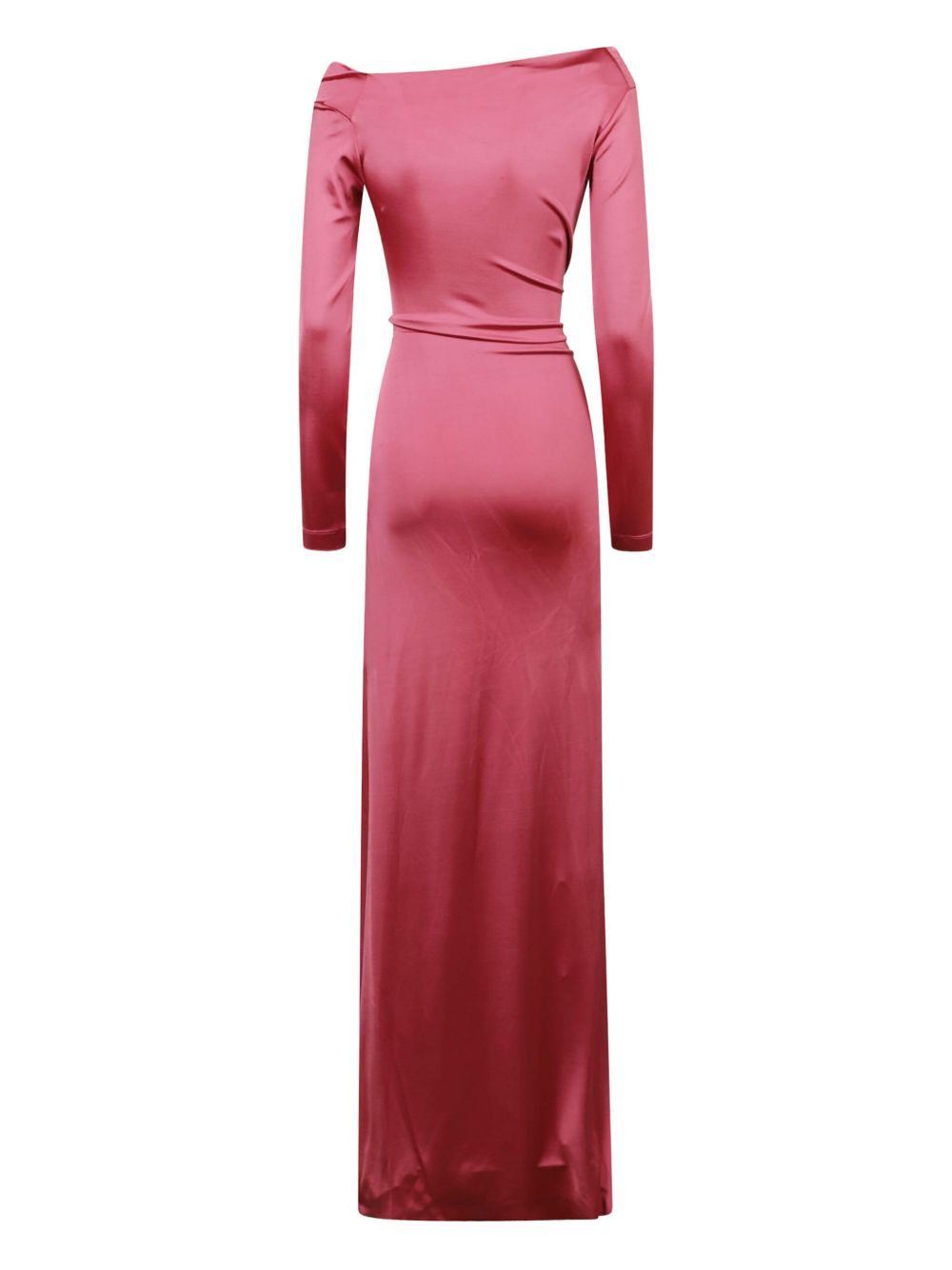 draped long-sleeve maxi dress - 2