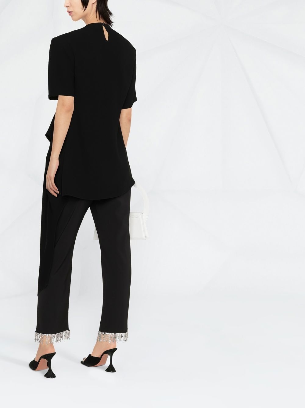 draped flared-hem T-shirt - 4