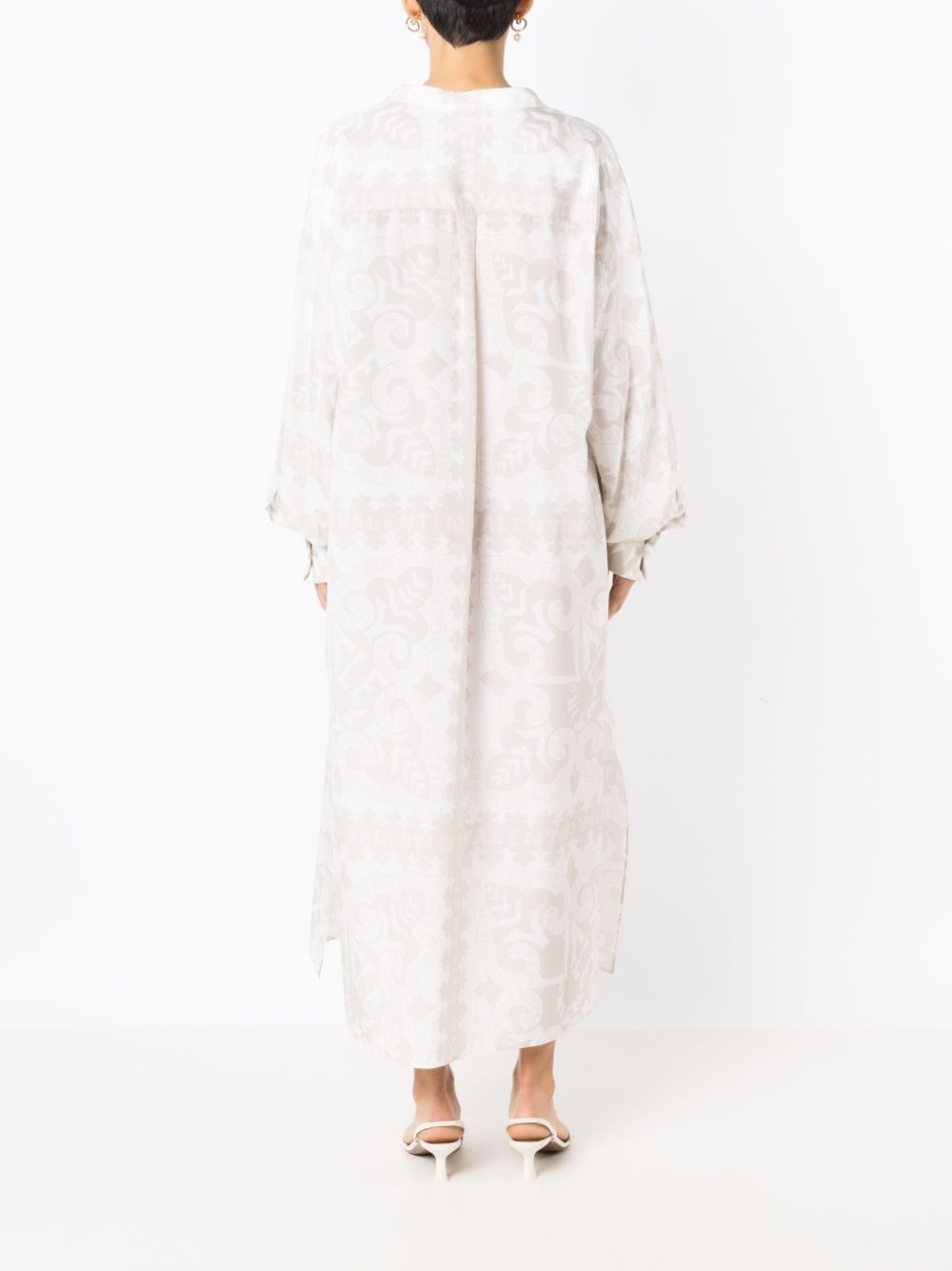 geometric-print silk-cotton dress - 4