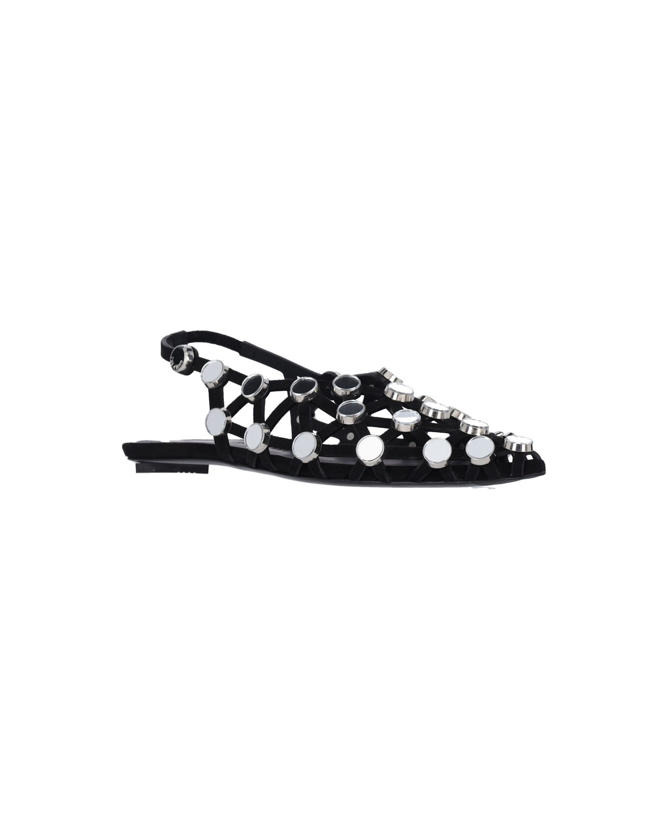 Slingback Ballet Flats With 'grid' Studs - 2