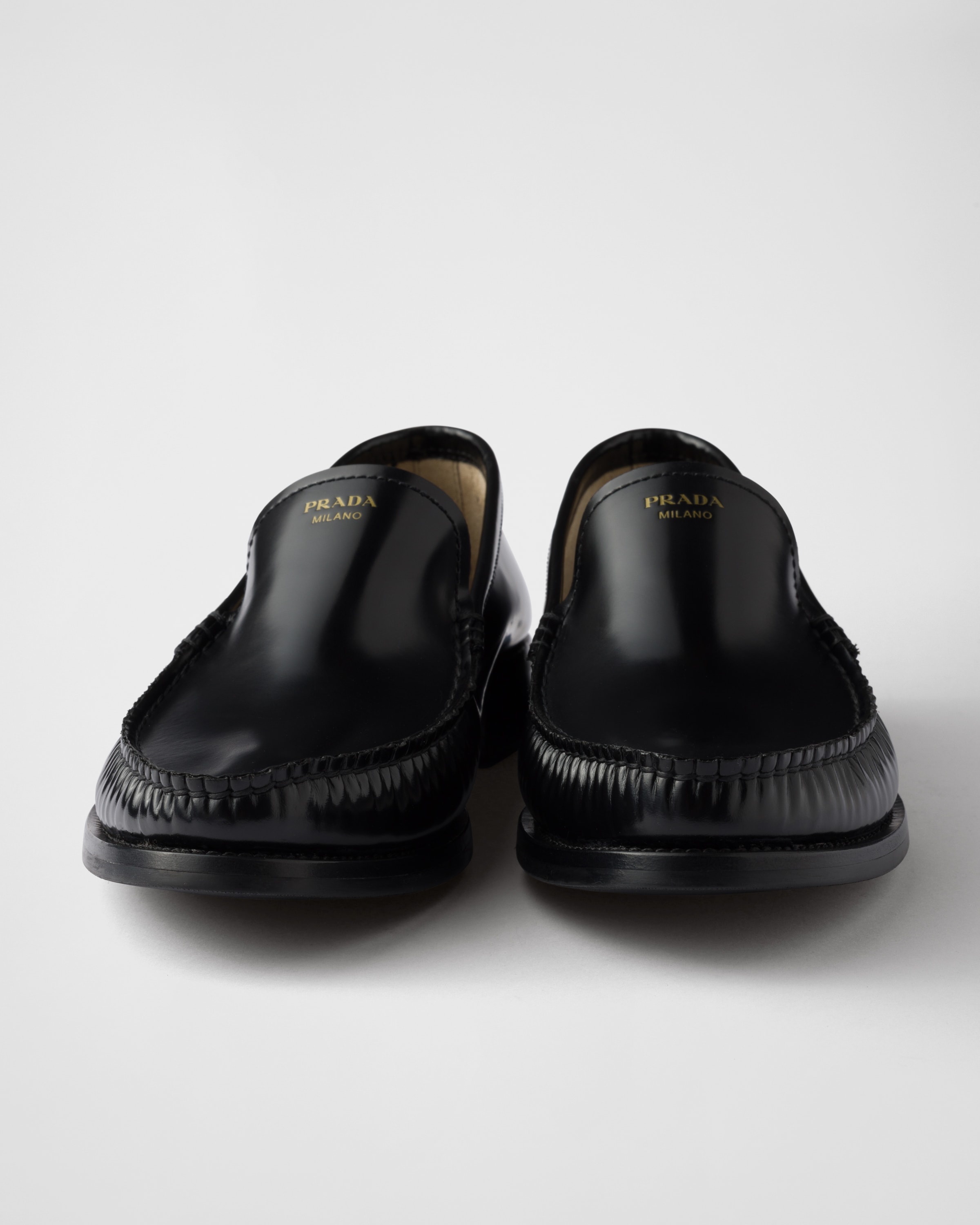 Brushed leather loafers - 5