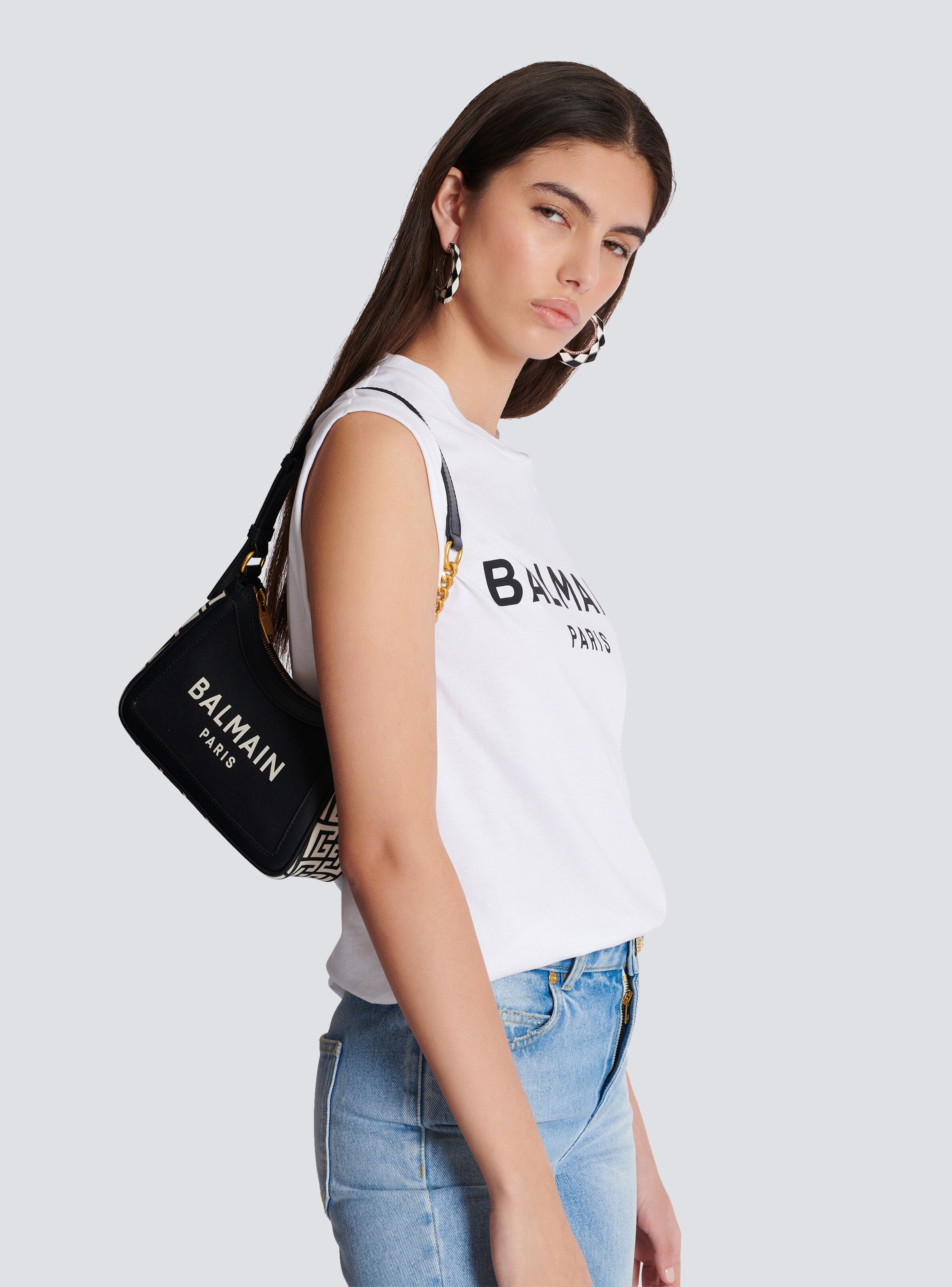 B-Army handbag in monogrammed canvas and leather - 8
