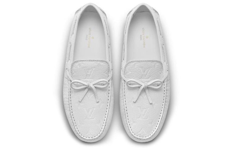 LOUIS VUITTON Arizona Moccasin Shoes 'White Logo Monogram' 1A5Y93 - 3