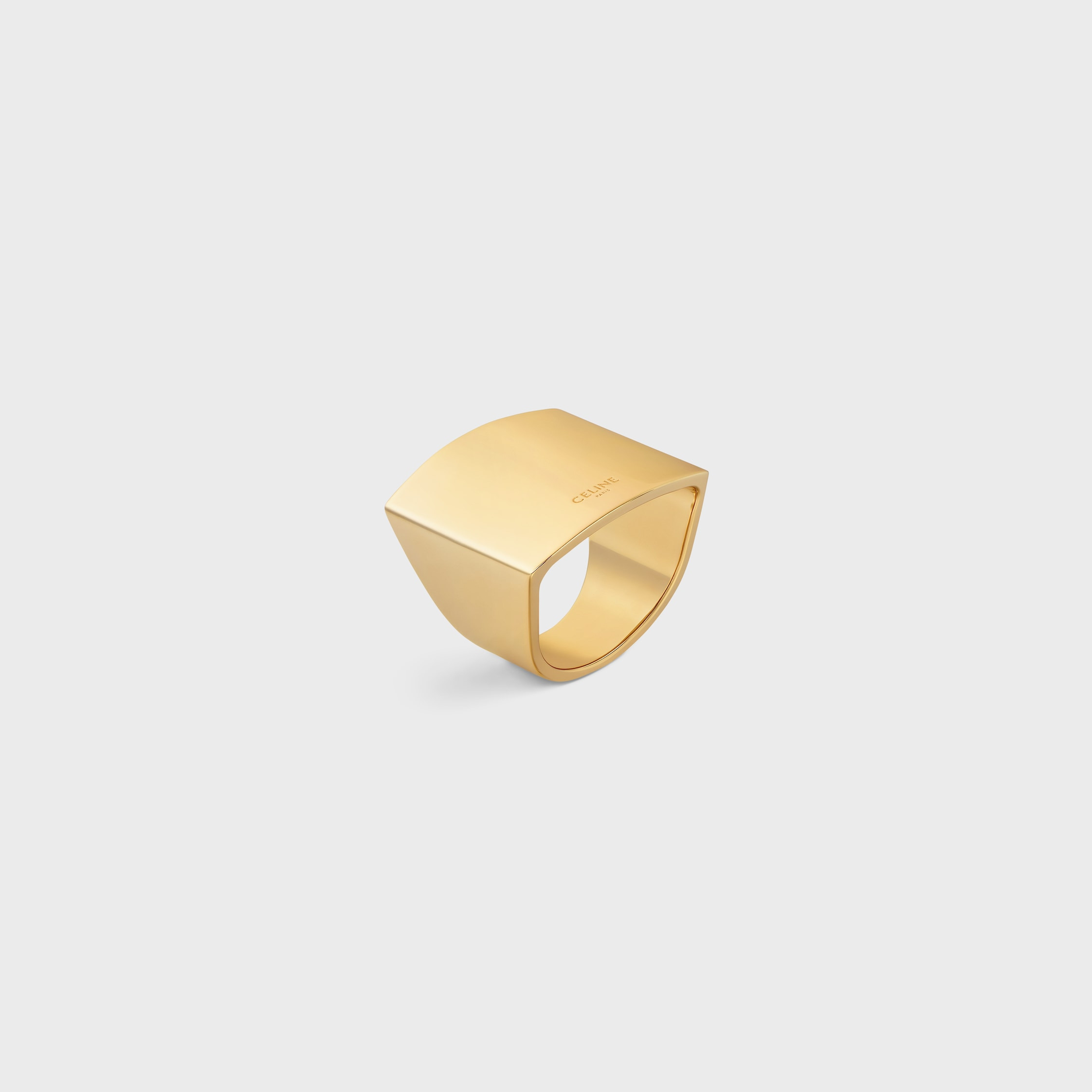 Formes Abstraites Pyramid Ring in Brass with Gold Finish - 2